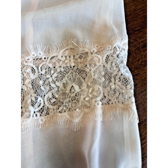 NEW!! CALVIN KLEIN Sz Small Sheer lined Lace inset Sleeve Blouse 79.50 MSRP - Picture 8 of 10